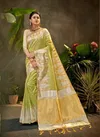 Golden Colour Latest Collection Designer Fancy Festive Wear Printed Banarasi Silk Saree 810